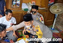 Kapolres Madina Santuni Orang Tua Dari Dua Anak Korban Laka Lantas Tunggal