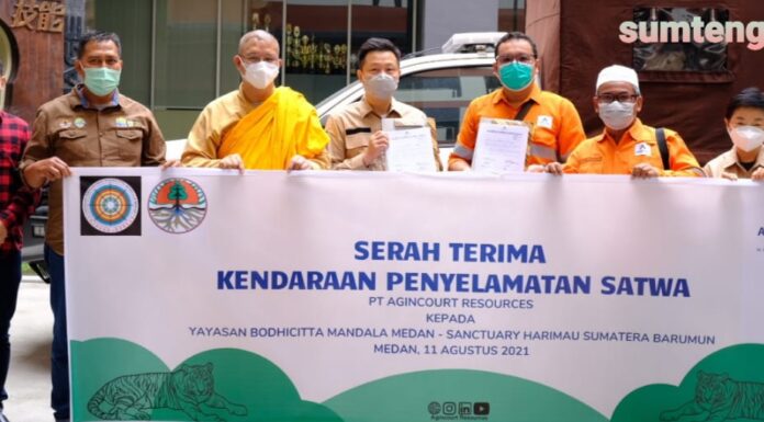 Tambang Emas Martabe Donasikan Kendaraan Penyelamatan Satwa Sanctuary Harimau Sumatra Barumun