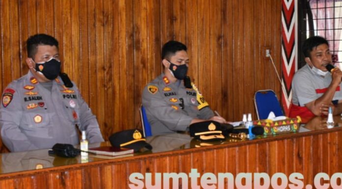 Tekan Penyebaran Covid-19, Kapolres Tapsel Berikan Arahan Kepada Forkopimca, Lurah Dan Kepala Desa Sekecamatan Angkola Muara Tais