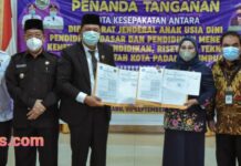 Walikota Padangsidimpuan Lakukan Penandatanganan Nota Kesepahaman Antara Direktorat Jendral Anak Usia Dini Pendidikan Dasar dan Pendidikan Menengah Kementerian Pendidikan,Riset dan Teknologi