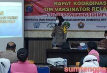 Kapolres Padangsidimpuan Pimpin Pembentukan Team Relawan Vaksinator Polres Padangsidimpuan