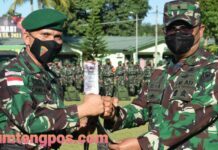 Waasops Kasad Brigjen TNI E. Reza Pahlevi Chek Kesiapan Satuan Tugas Yonif 123/RW