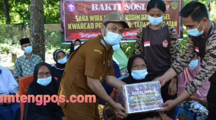 Peduli Dimasa Pandemi Covid-19, Saka Wira Kartika Kodim 0212/Tapsel Gelar Bakti Sosial