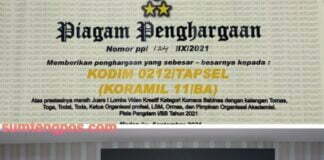 Kodim 0212/Tapsel Raih Juara Piala Lomba Pangdam I/Bukit Barisan