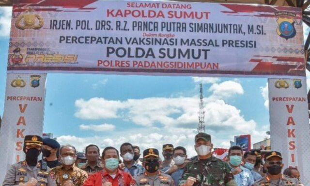 Forkopimda Padangsidimpuan Dampingi Kapolda Sumut ” Tinjau Percepatan Vaksinasi Massal Presisi