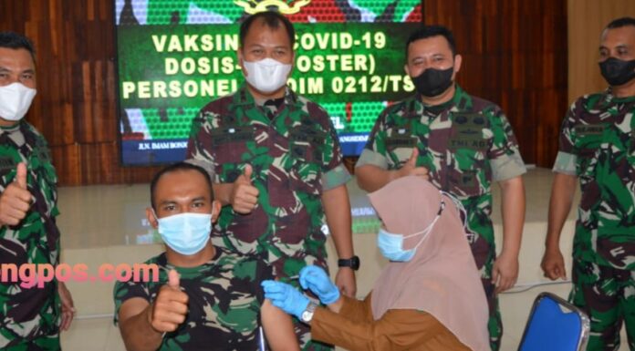 Kodim 0212/Tapsel Menggelar Launching Pelaksanaan Vaksinasi Booster