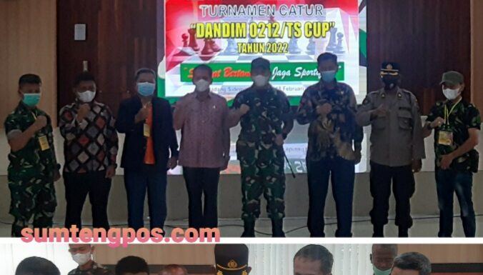 Turnamen Catur Dandim 0212/TS Cup Tahun 2022 Dibuka Letkol Inf Rooy Chandra Sihombing