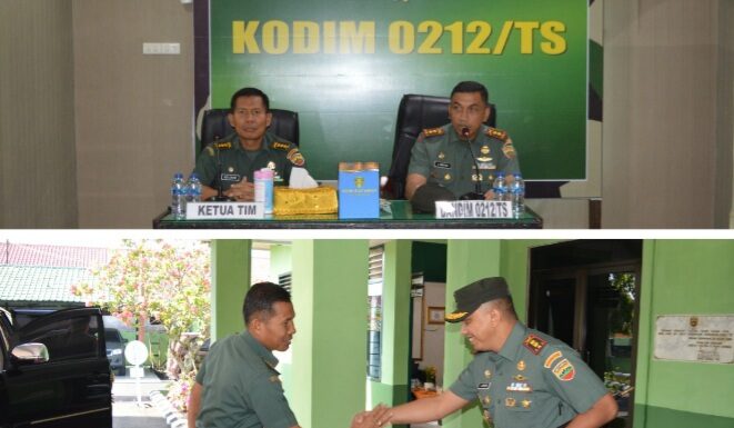 KODIM 0212/TS TERIMA KUNJUNGAN TIM WASRIK ITDAM I/BB
