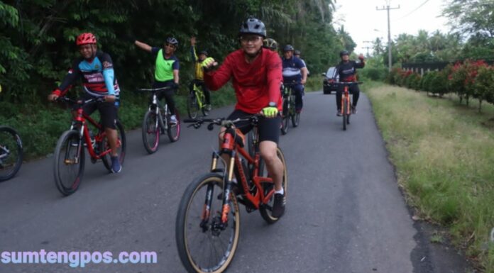 Jaga Kebugaran, Kapolres Tapsel dan Personel Gowes Bersama