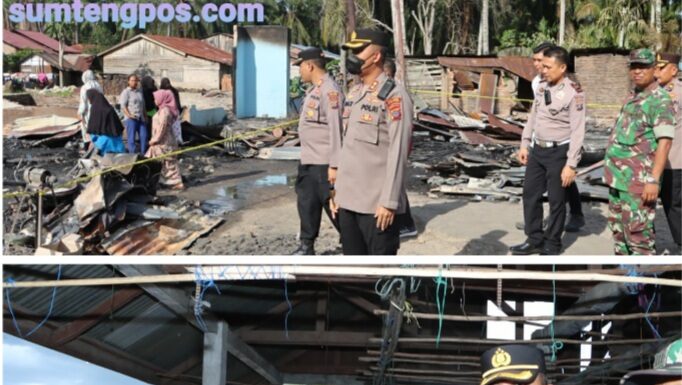 Wujud Empati, Kapolres Tapsel Datang Bawa Bantuan ke Korban Kebakaran di Paluta