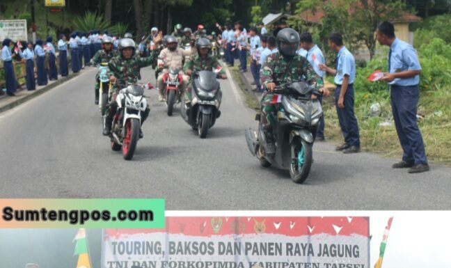Touring Prajurit Petarung Dalam Rangka HUT TNI Ke-77 Tiba Diwilayah Kodim 0212/Tapsel