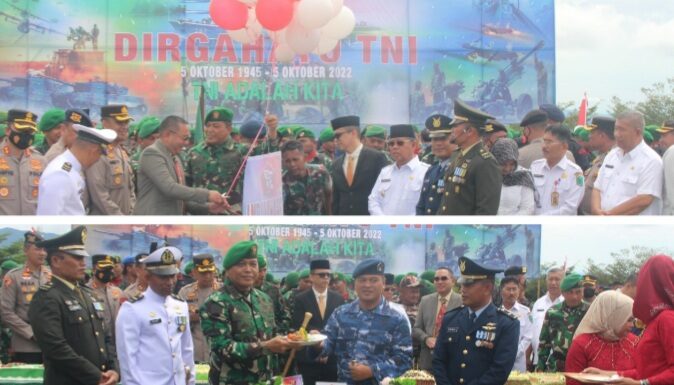 Kodim 0212/Tapsel Gelar Upacara HUT TNI Ke-77 Jajaran Prajurit Petarung Korem 023/KS
