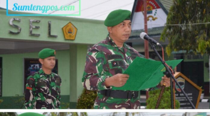 Dandim 0212/TS Pimpin Upacara Bendera Dan Korp Rapot Pindah Satuan Secara Hikmat Dan Tertib