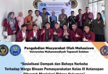 Mahasiswa UMTS bersama BNN Mandailing Natal Menggelar Sosialisasi Bahaya dan Dampak Narkoba kepada WBP Kelas III Kotanopan