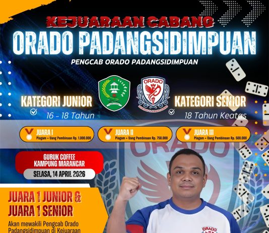 Kejuaraan Cabang Orado Padangsidimpuan, Ajak Rekan dan Team Terbaik