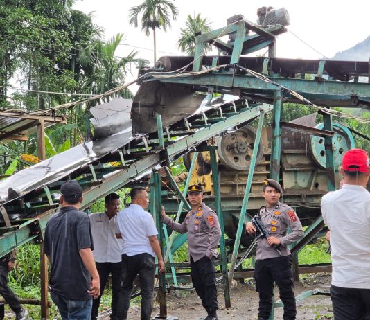 Polres Padang Lawas Utara Cek Lokasi Galian C dan Stone Crusher Diduga Belum Berizin